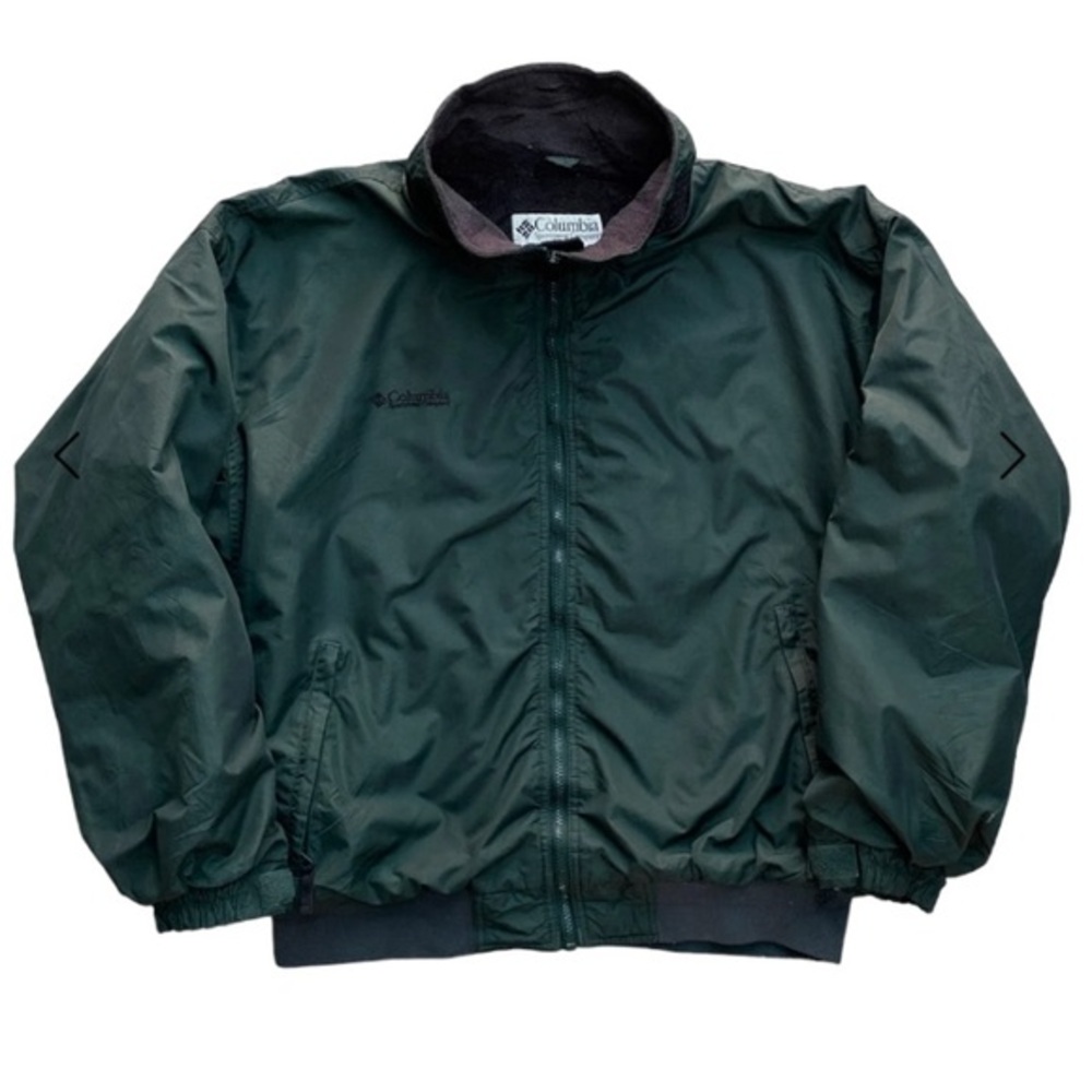 Columbia Sportswear Fleece Lined Jacket Green Full Zip Button Up Coat Size XL